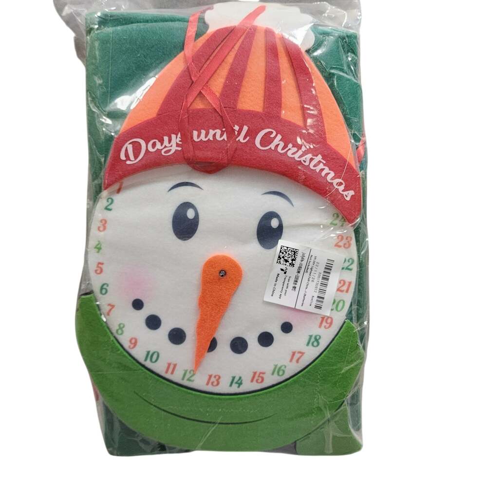 3' Christmas Advent Calendar DIY Lighted Snowman Felt Decorations Jollylife NIP